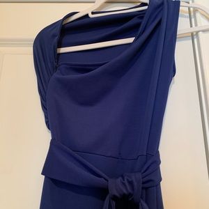 One Shoulder Sleeveless Jumpsuit with Tie